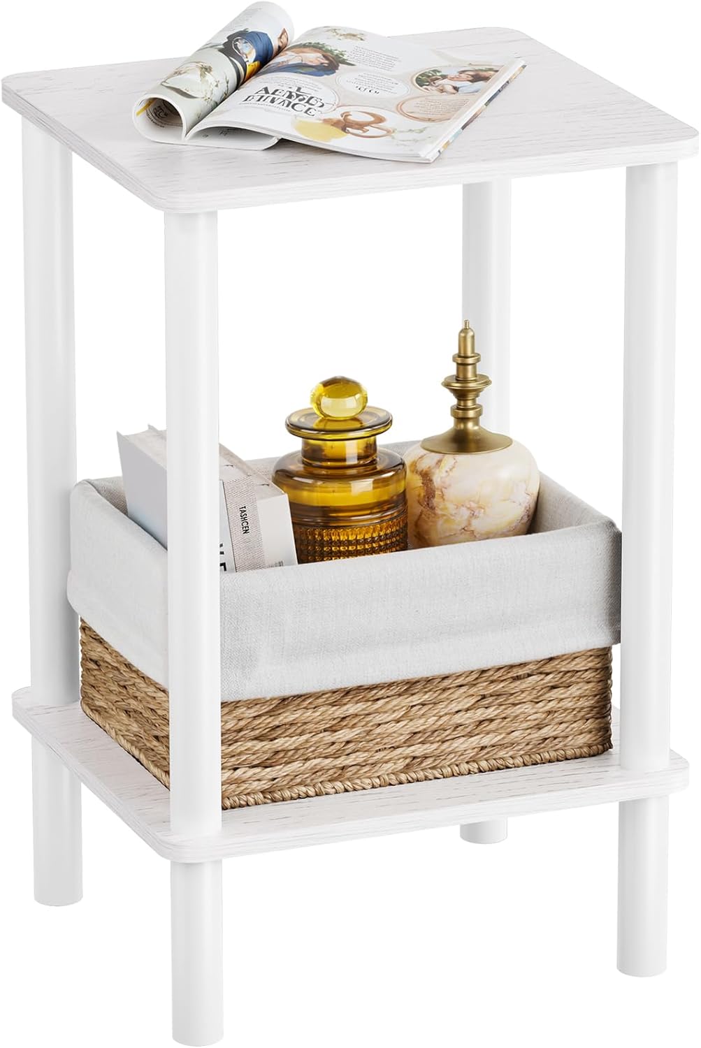 Side Table Nightstand, Open Storage Atoping
