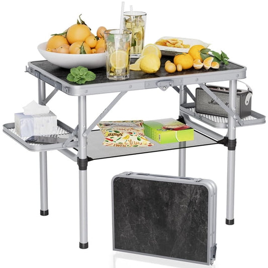 Folding Camping Table Portable with Side Racks