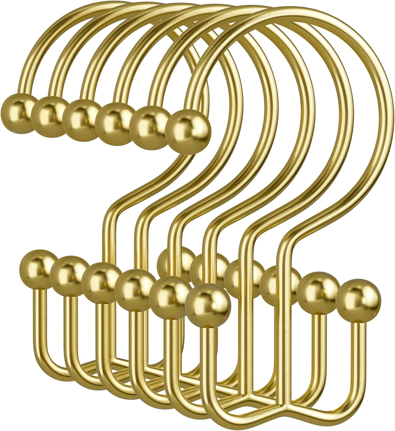 Rust-Resistant Metal Shower Hooks, 12PCS