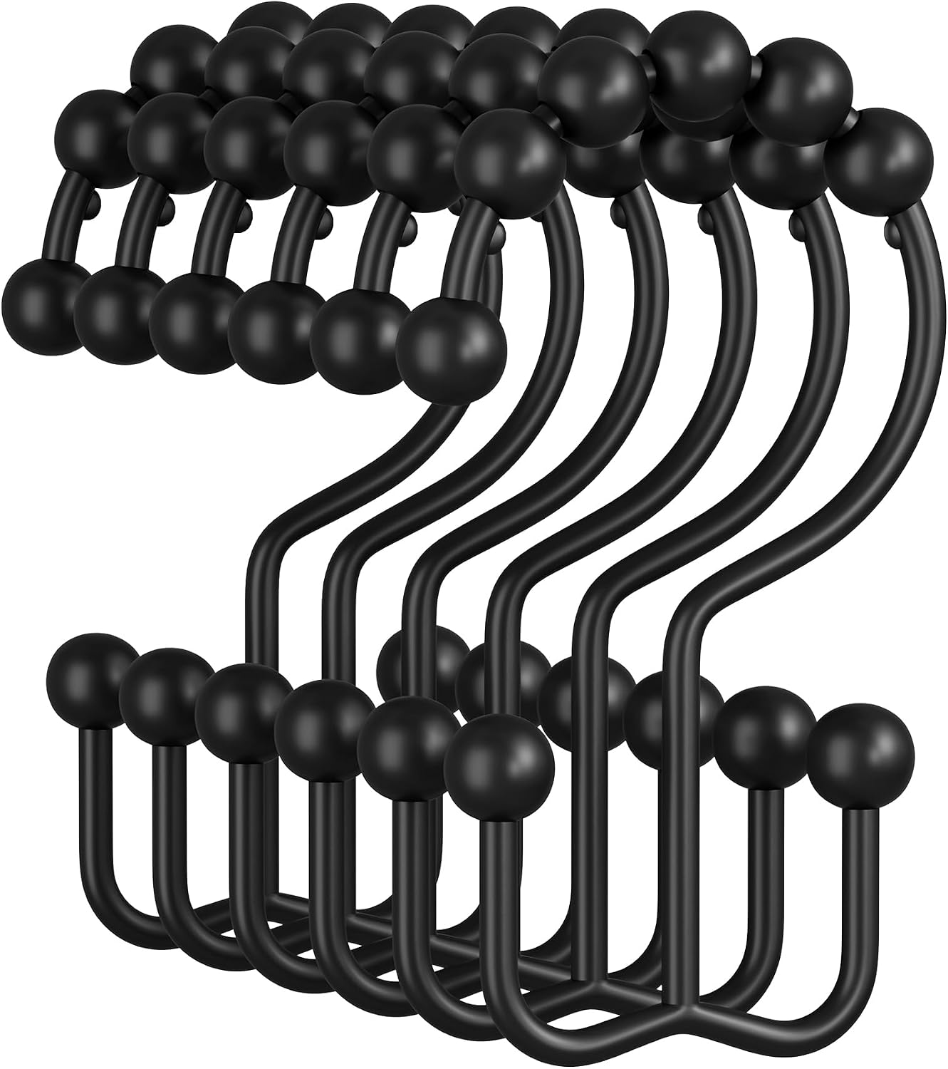 Rust-Resistant Metal Shower Hooks, 12PCS