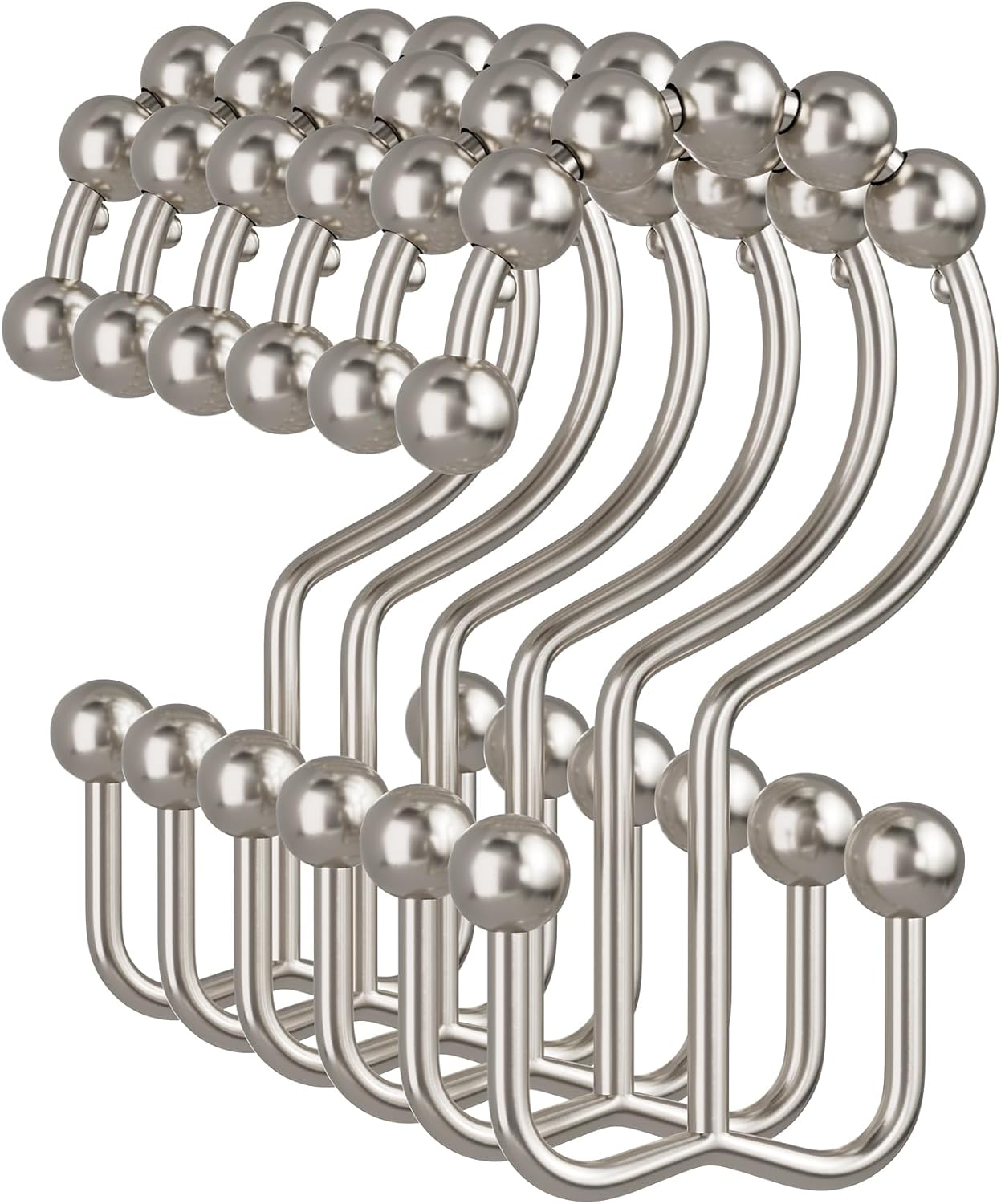 Rust-Resistant Metal Shower Hooks, 12PCS