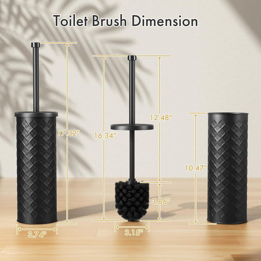 Toilet Bowl Brush and Holder Set of 2, with 6 Brush Heads