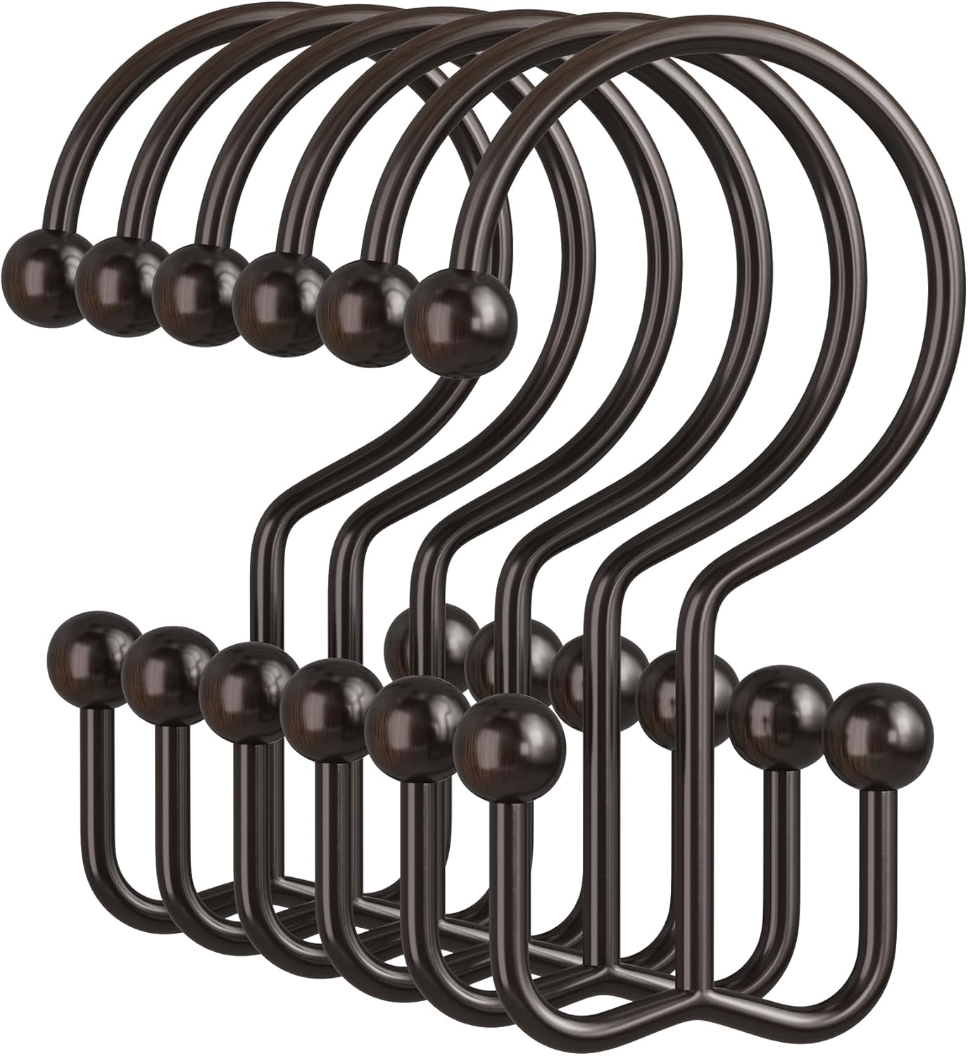 Rust-Resistant Metal Shower Hooks, 12PCS