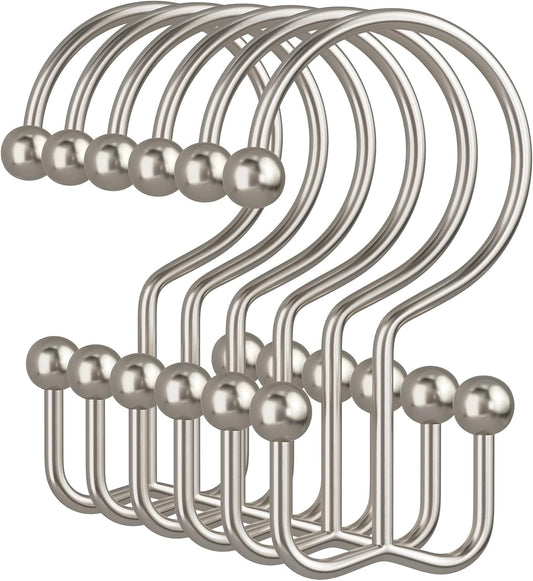 Rust-Resistant Metal Shower Hooks, 12PCS