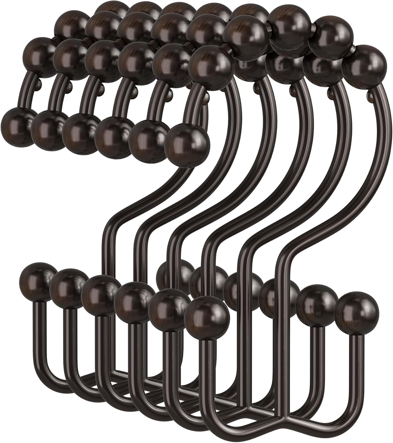 Rust-Resistant Metal Shower Hooks, 12PCS