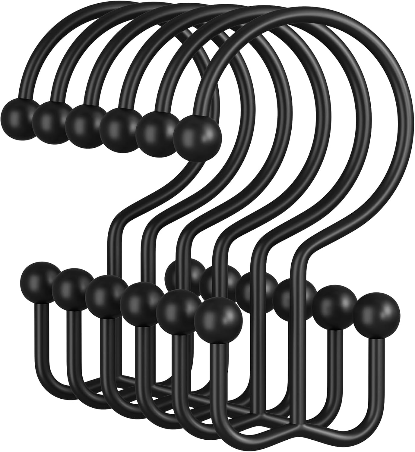 Rust-Resistant Metal Shower Hooks, 12PCS