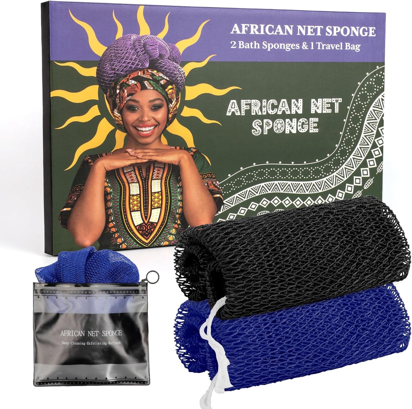 Bathway African Net Sponge, Exfoliating Body Scrubber