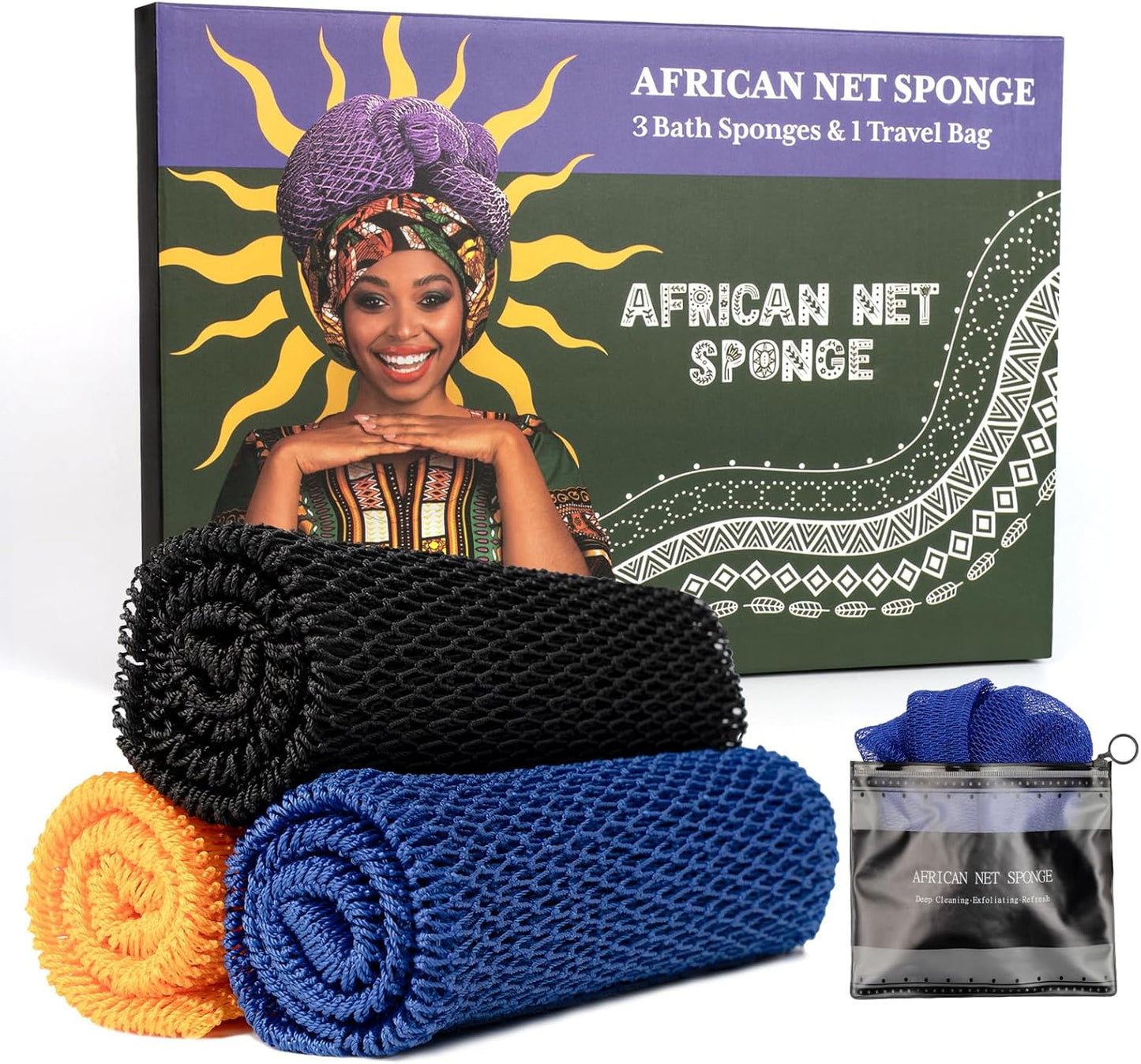 Bathway African Net Sponge, Exfoliating Body Scrubber