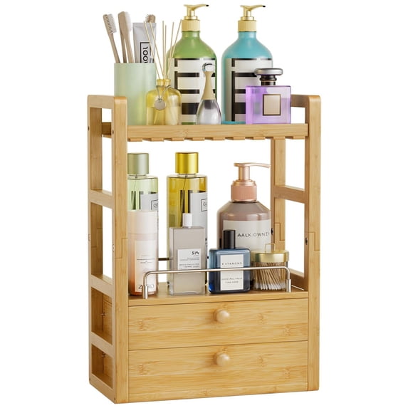 Bamboo Bathroom Countertop Organizer