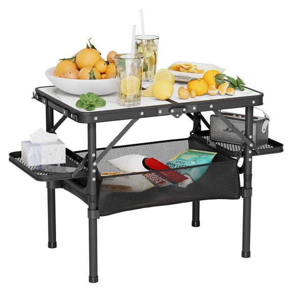 Folding Camping Table Portable with Side Racks