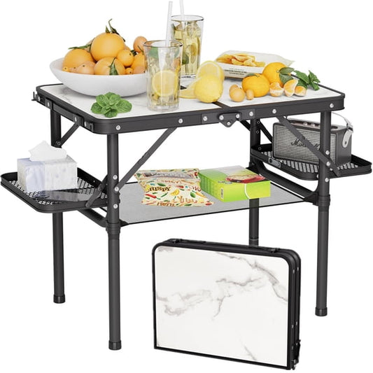 Folding Camping Table Portable with Side Racks