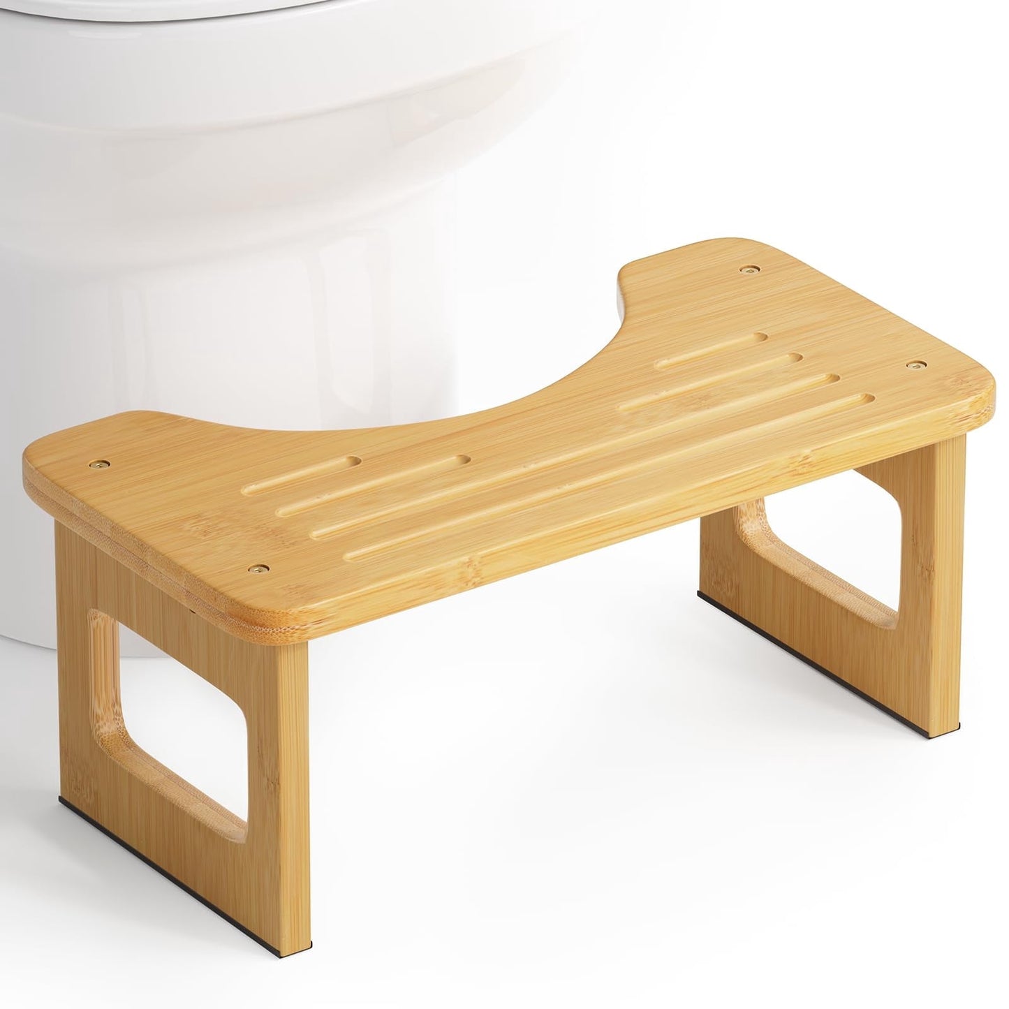 Bamboo Toilet Stool, Squat Potty Stool for Adults