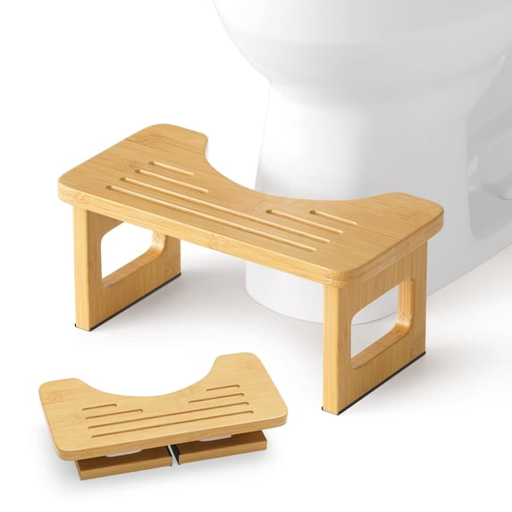 Bamboo Toilet Stool, Squat Potty Stool for Adults