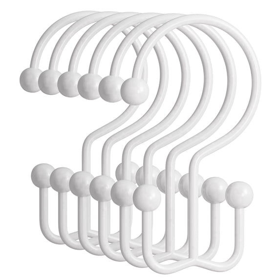 Rust-Resistant Metal Shower Hooks, 12PCS