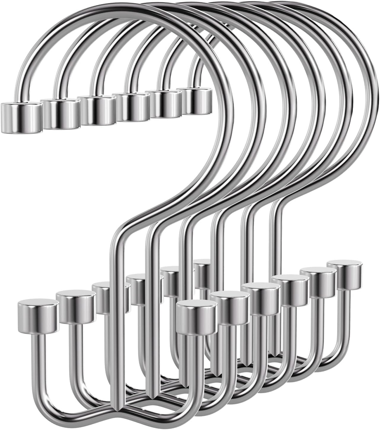 Bathway Double-Sided Shower Curtain Hooks, 3-Prong Style