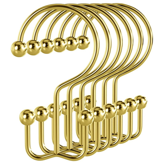 Bathway Double-Sided Shower Curtain Hooks, 3-Prong Style