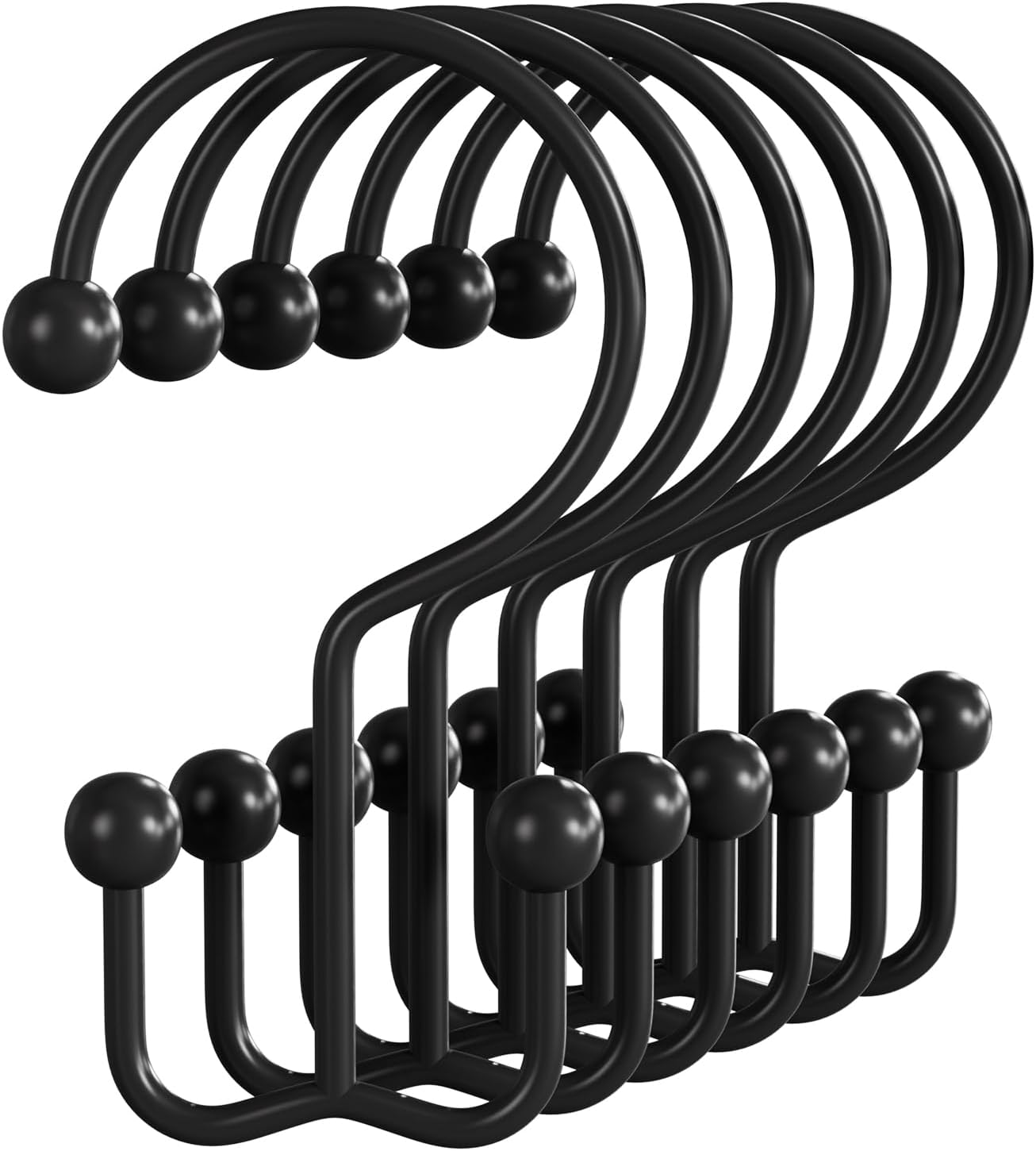 Bathway Double-Sided Shower Curtain Hooks, 3-Prong Style