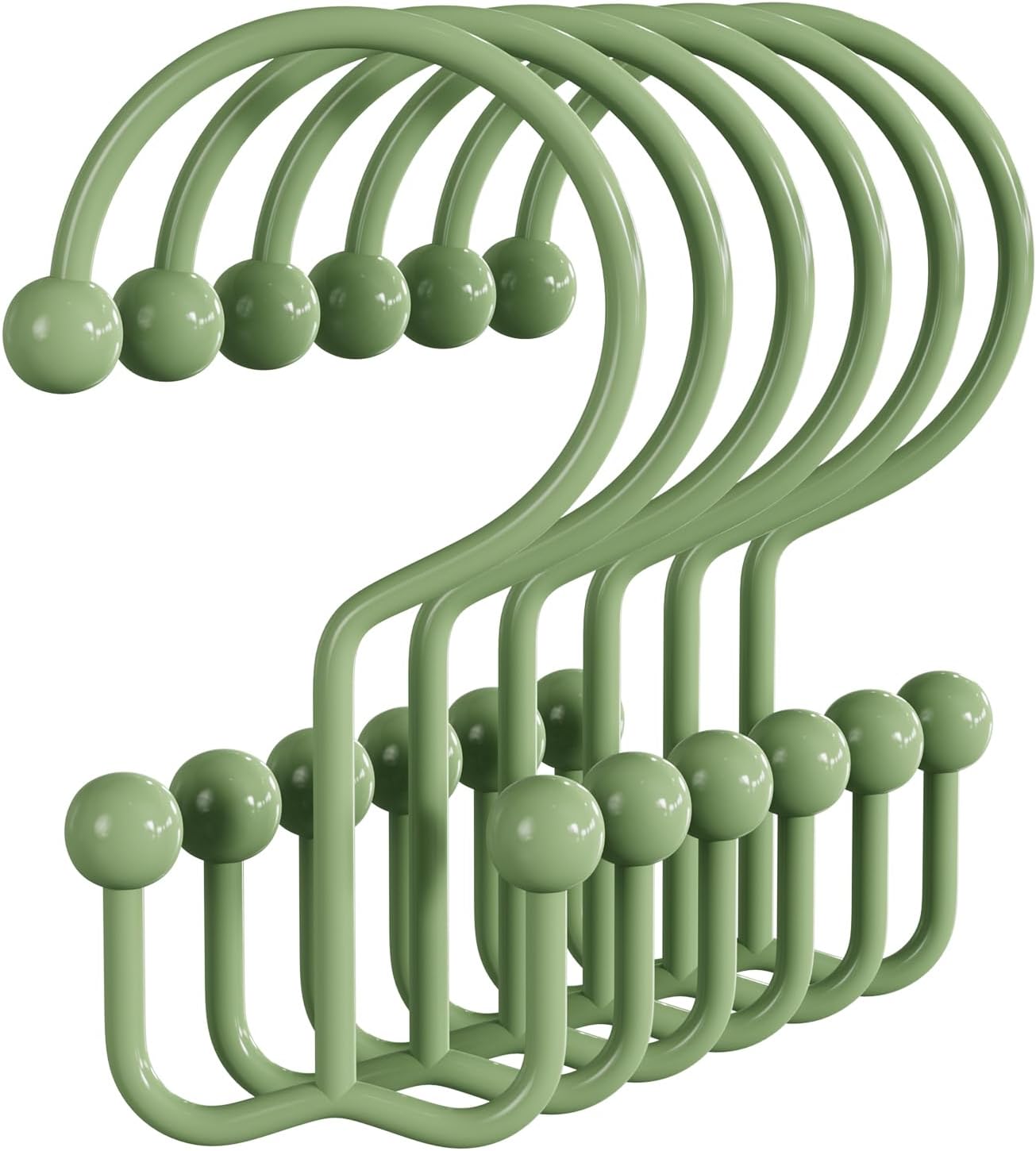 Bathway Double-Sided Shower Curtain Hooks, 3-Prong Style