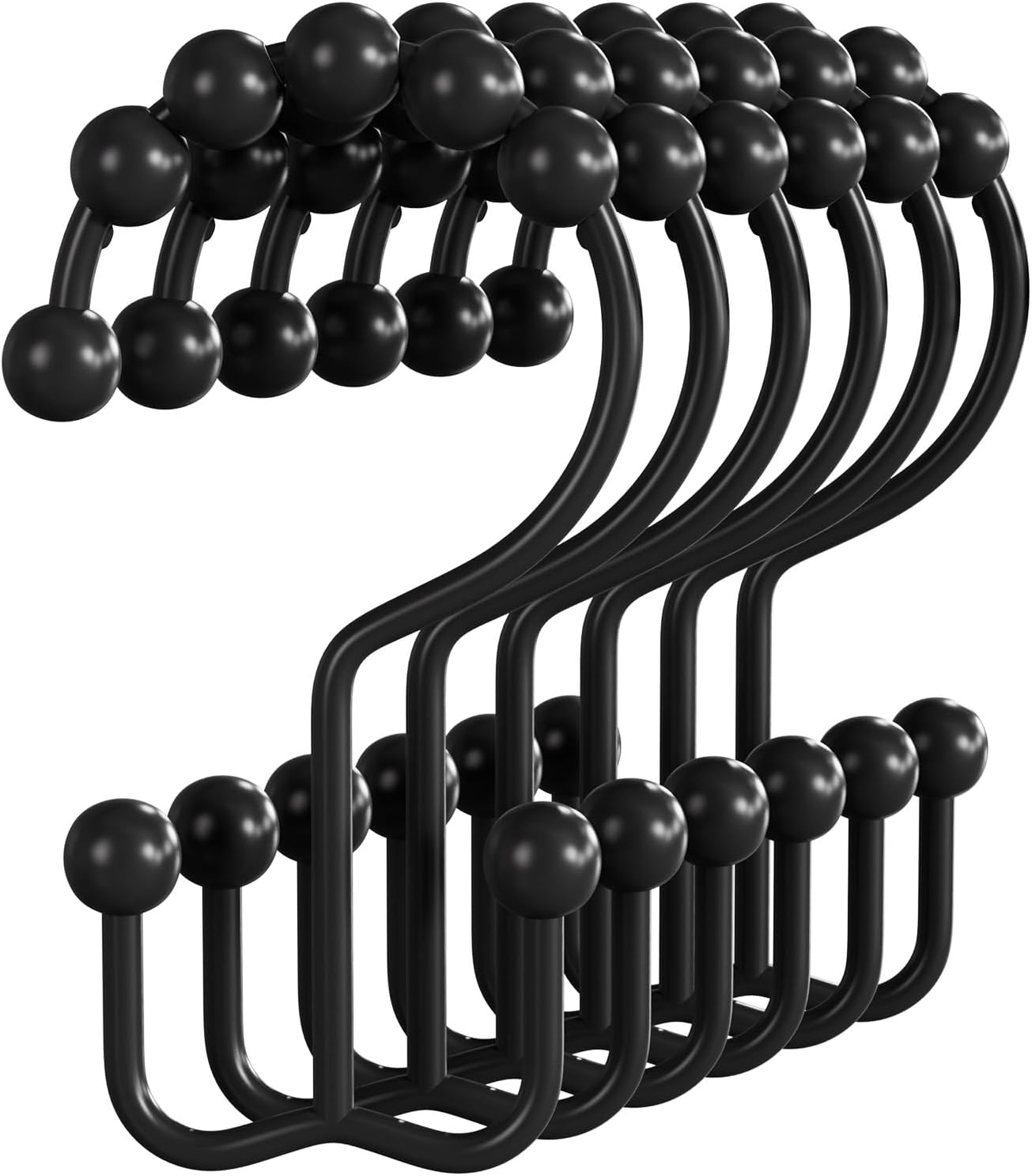Bathway Double-Sided Shower Curtain Hooks, 3-Prong Style