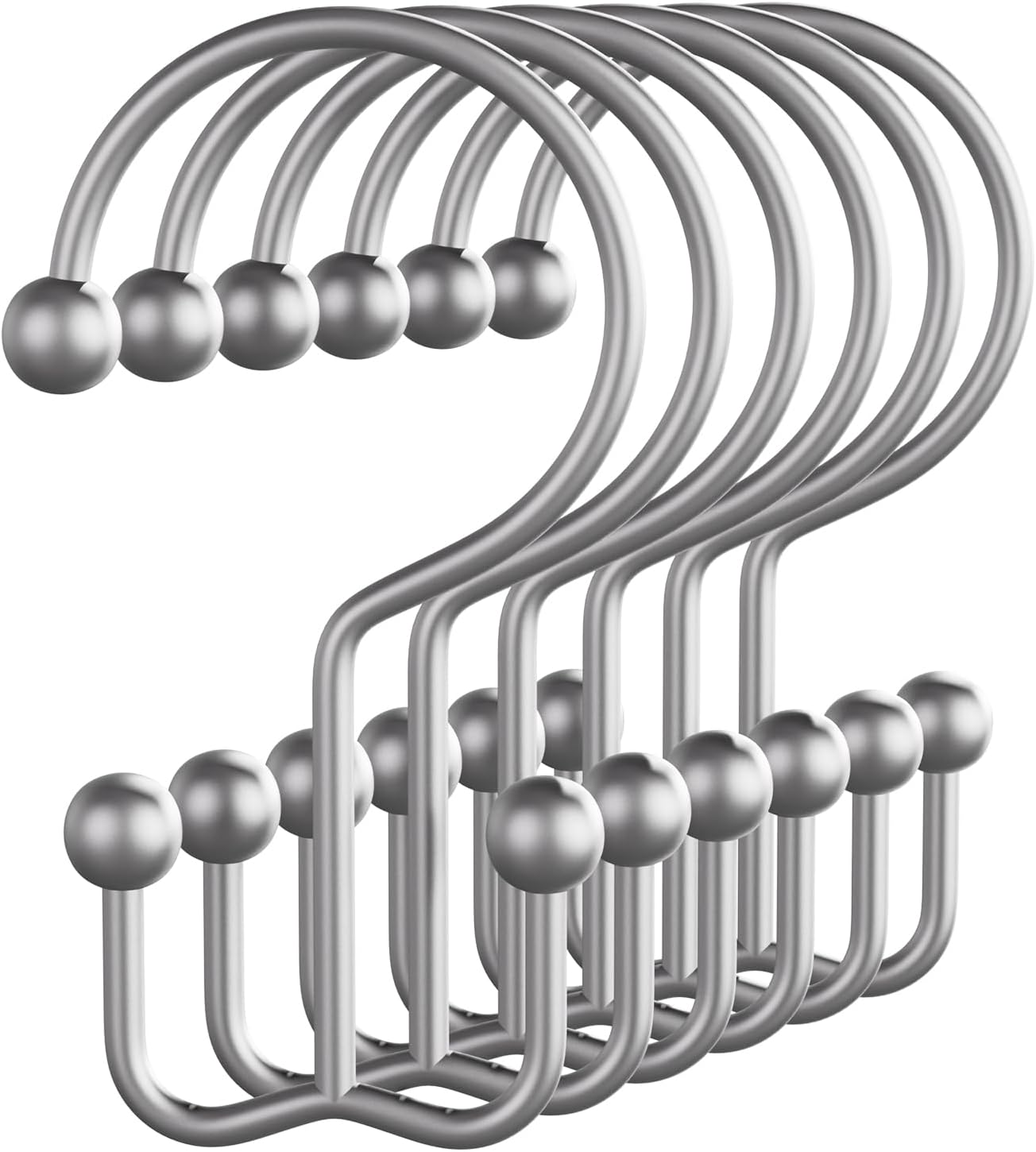 Bathway Double-Sided Shower Curtain Hooks, 3-Prong Style