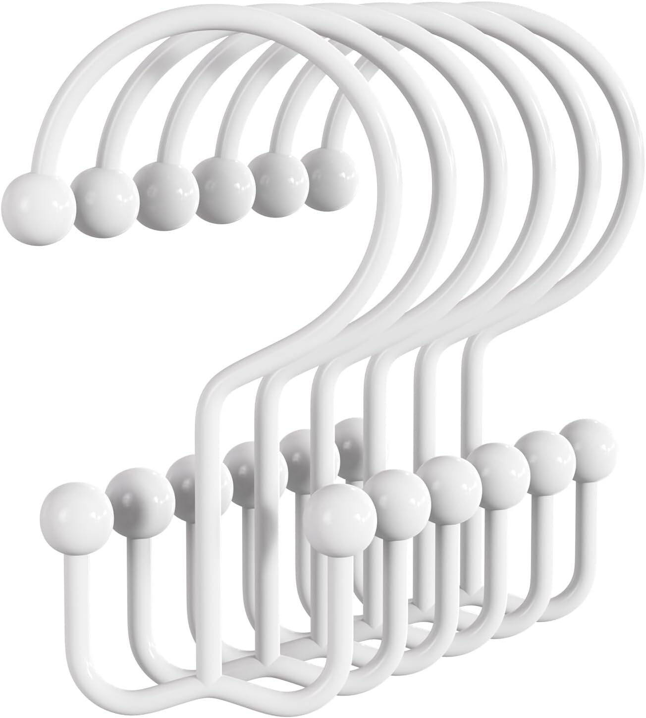 Bathway Double-Sided Shower Curtain Hooks, 3-Prong Style