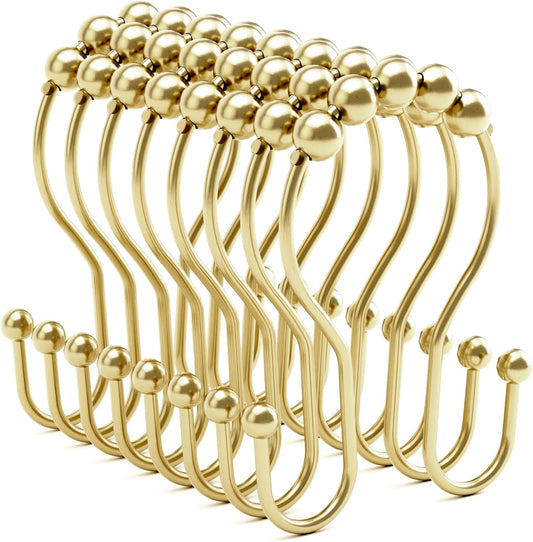 Bathway Double Shower Curtain Hooks, Balanced Design