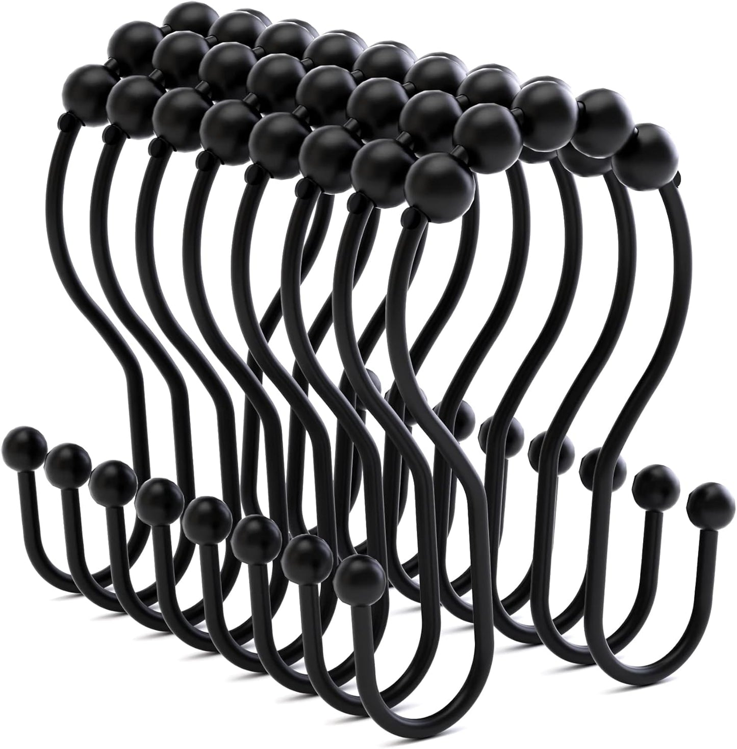 Bathway Double Shower Curtain Hooks, Balanced Design