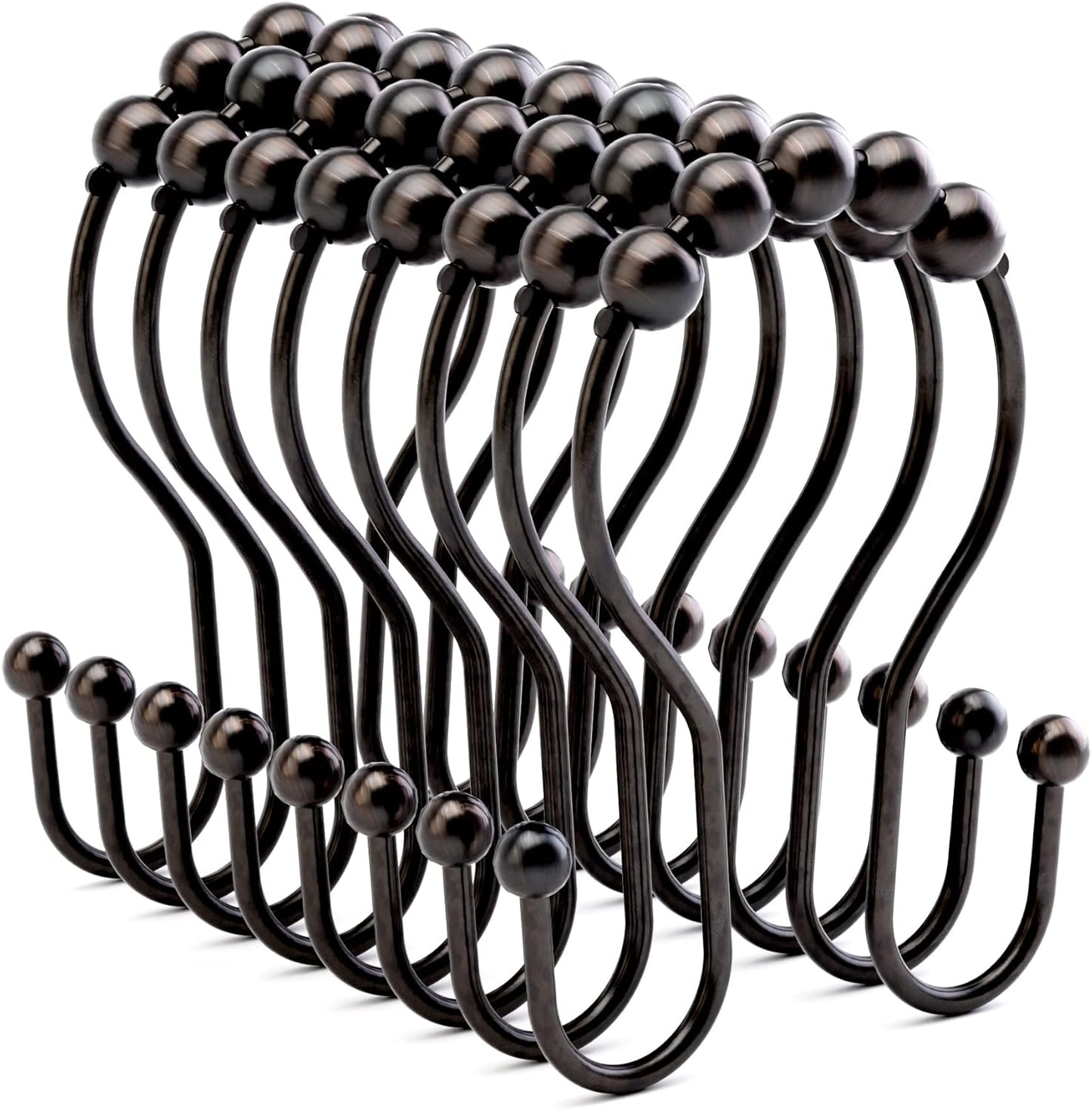 Bathway Double Shower Curtain Hooks, Balanced Design