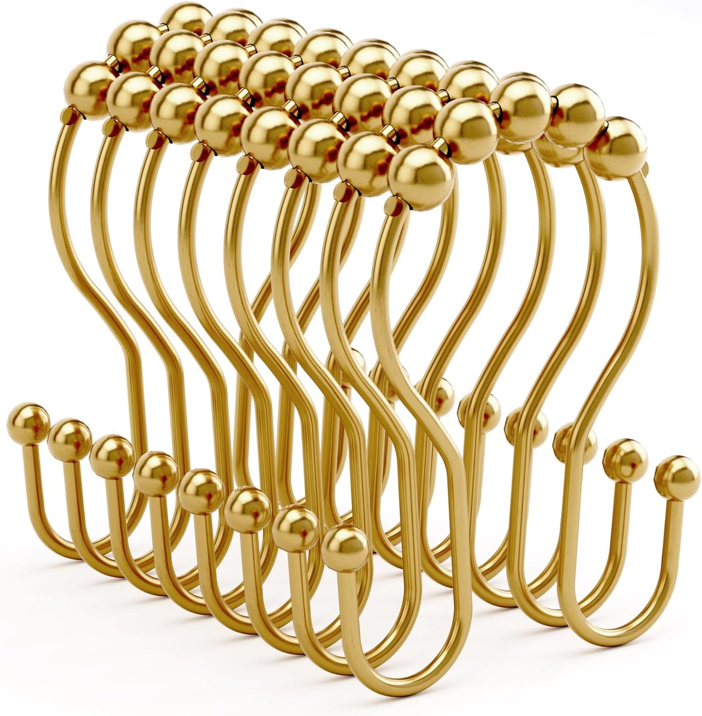 Bathway Double Shower Curtain Hooks, Balanced Design