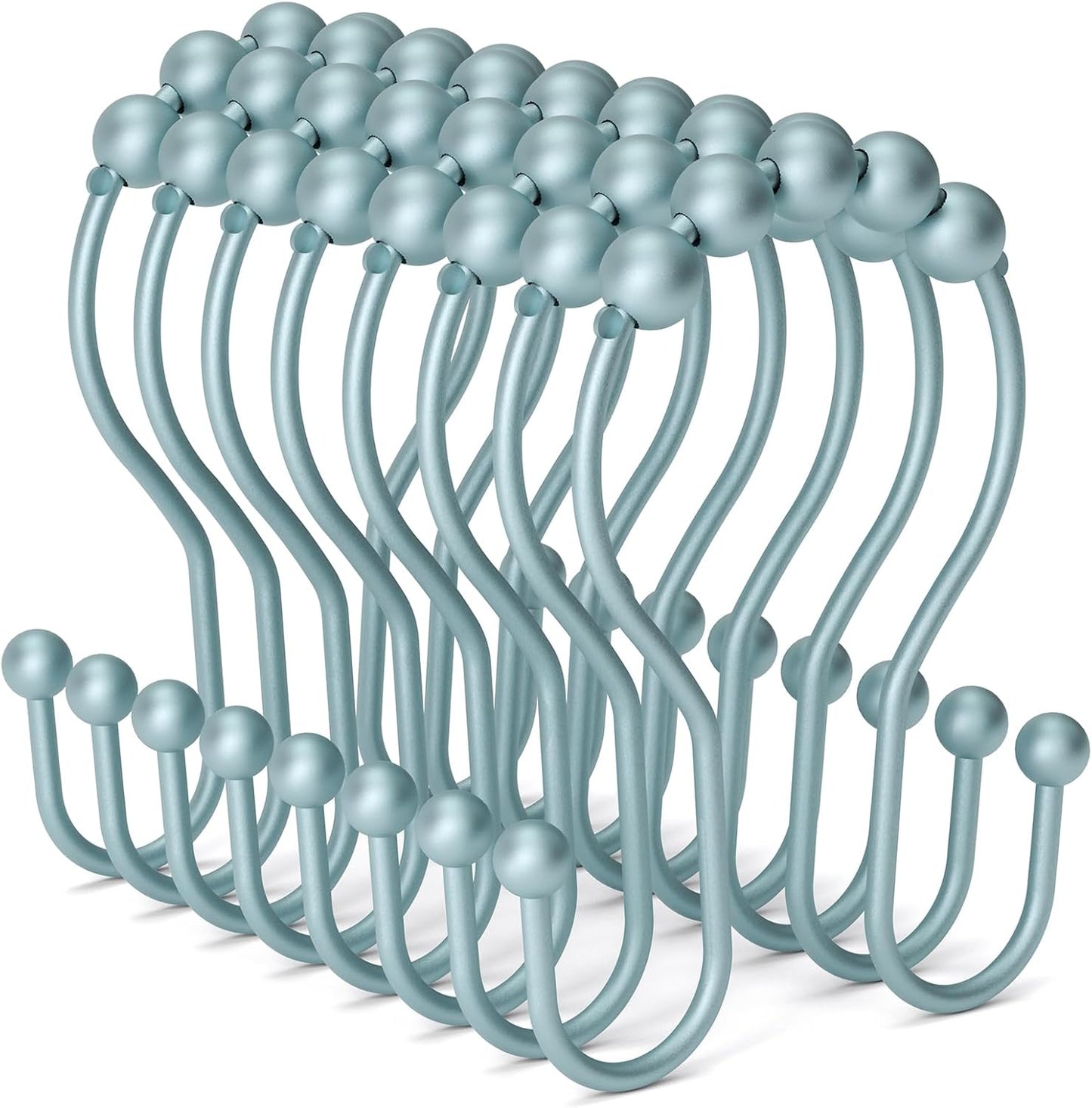 Bathway Double Shower Curtain Hooks, Balanced Design