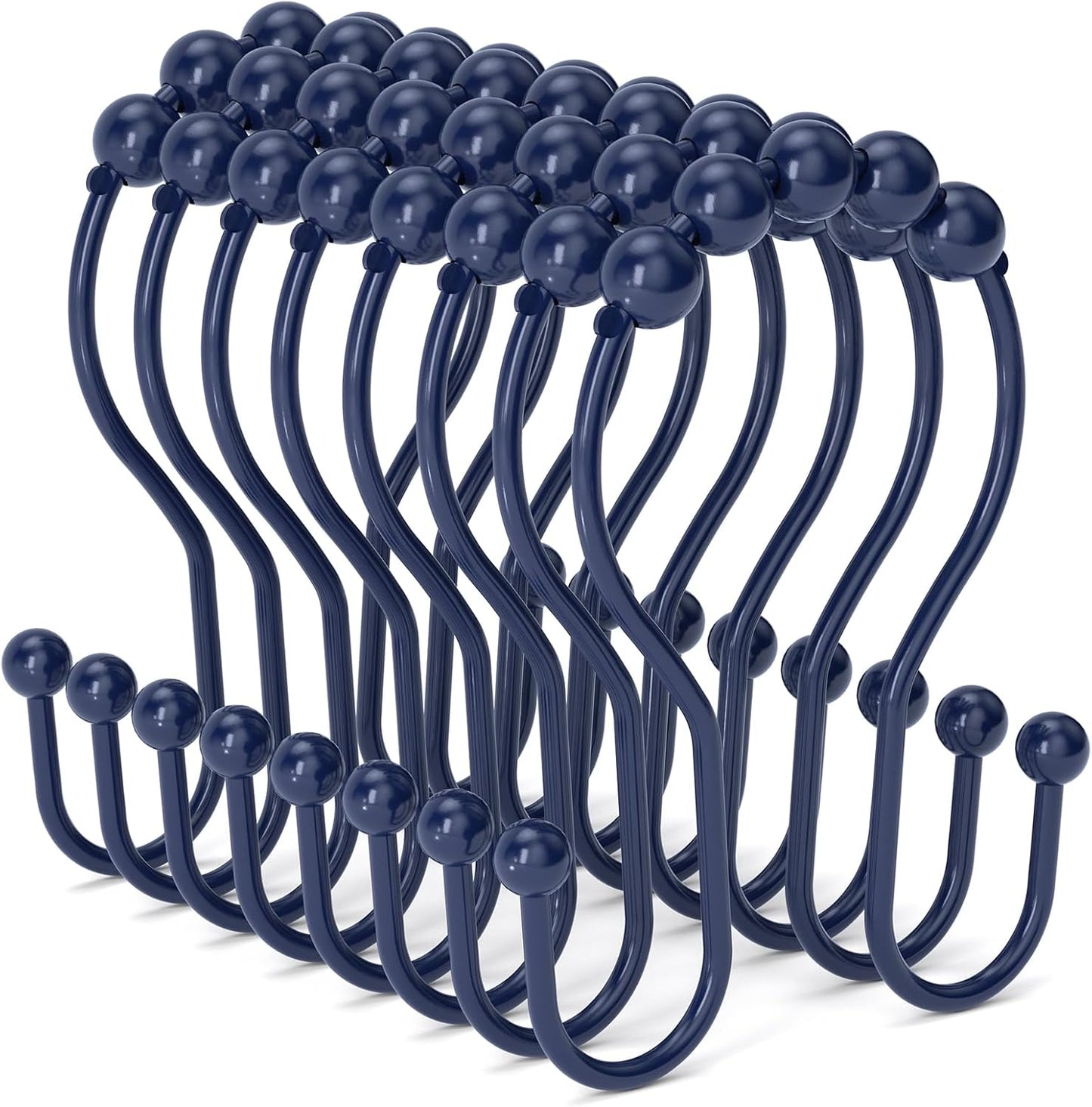 Bathway Double Shower Curtain Hooks, Balanced Design