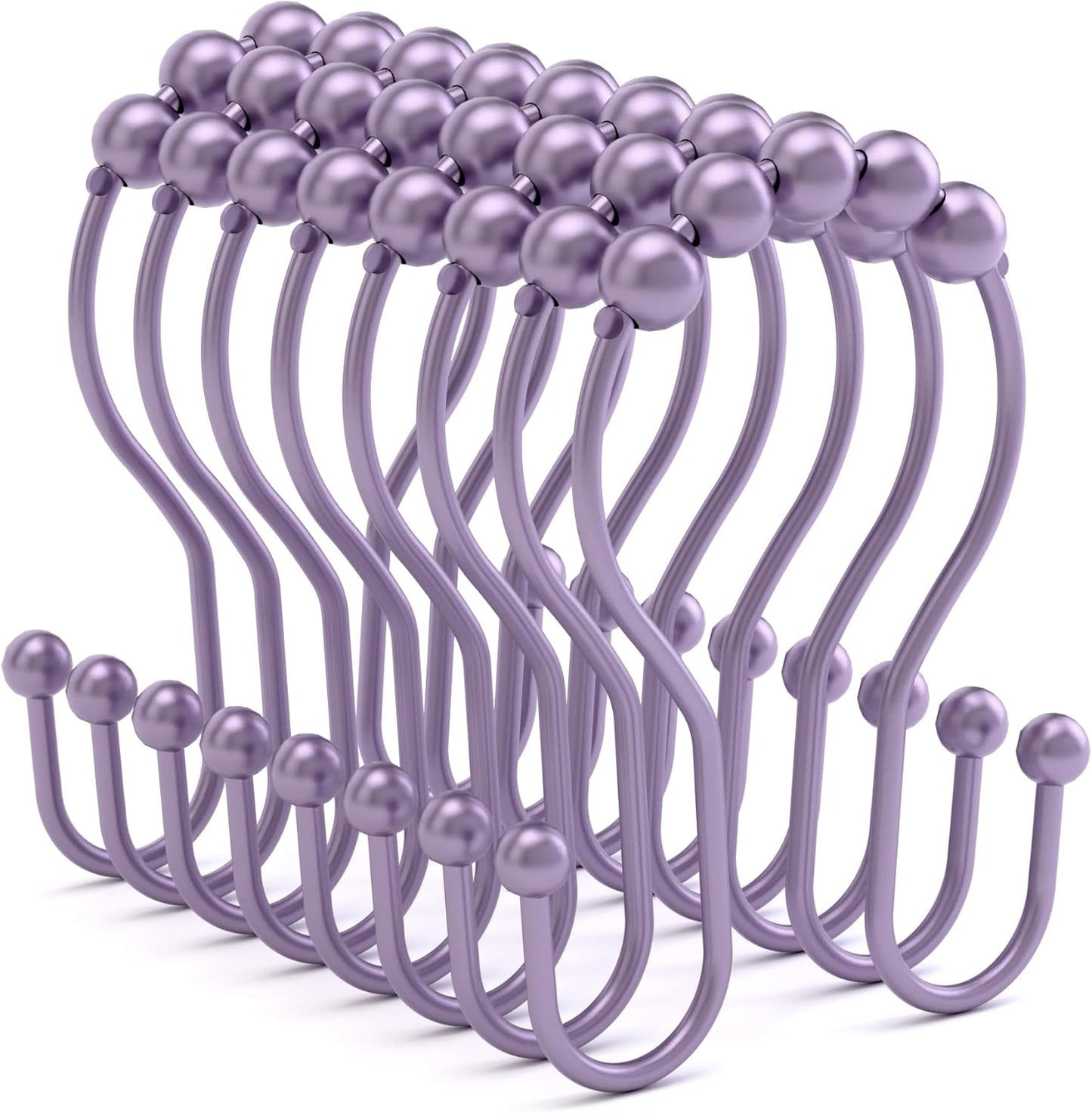 Bathway Double Shower Curtain Hooks, Balanced Design