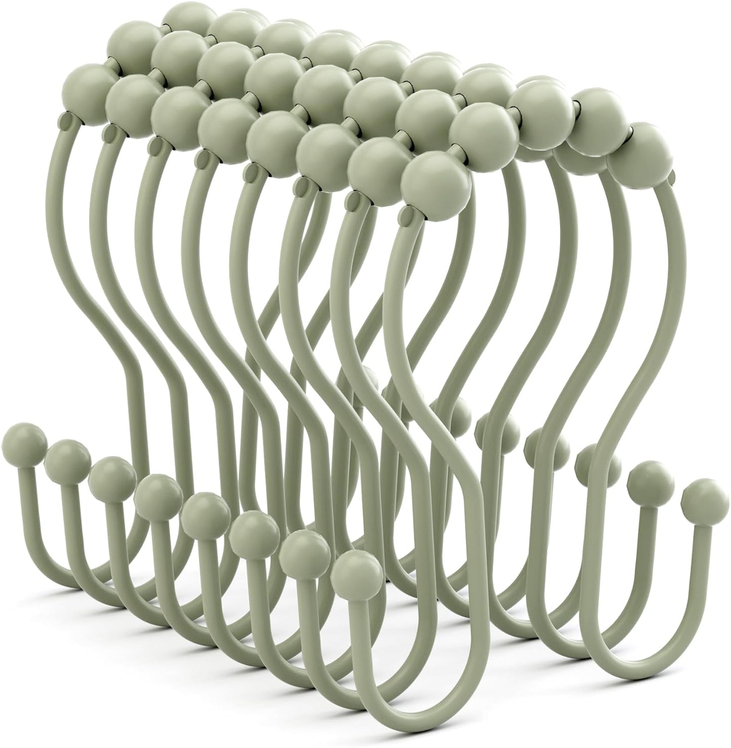 Bathway Double Shower Curtain Hooks, Balanced Design