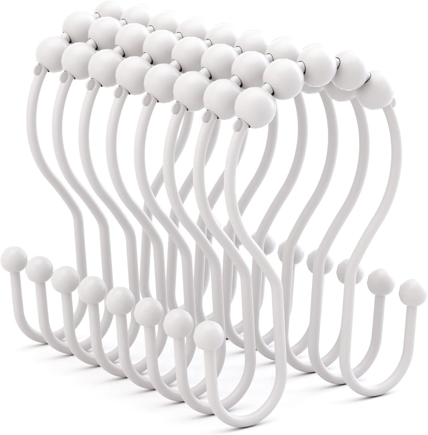 Bathway Double Shower Curtain Hooks, Balanced Design
