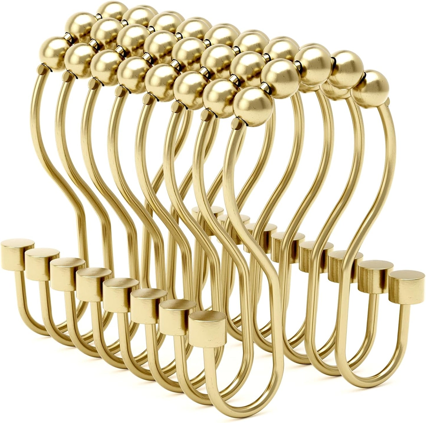 Bathway Double Shower Curtain Hooks, Balanced Design