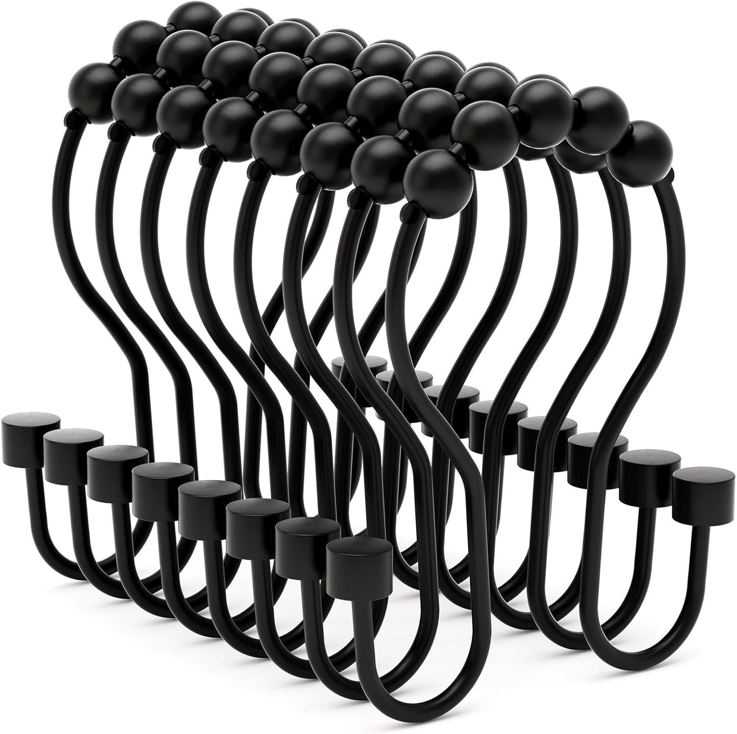 Bathway Double Shower Curtain Hooks, Balanced Design
